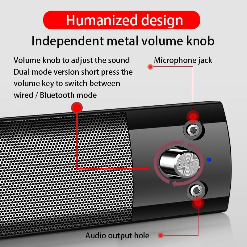 Small Speaker Subwoofer USB with Microphone Bluetooth Wired Universal