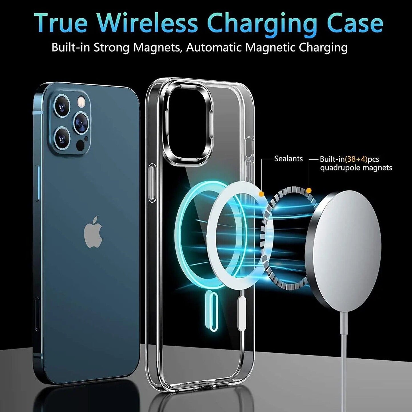 For Iphone 16 Pro Max 15 14 13 12 11 X Magsafe Magnetic Wireless Charging Case