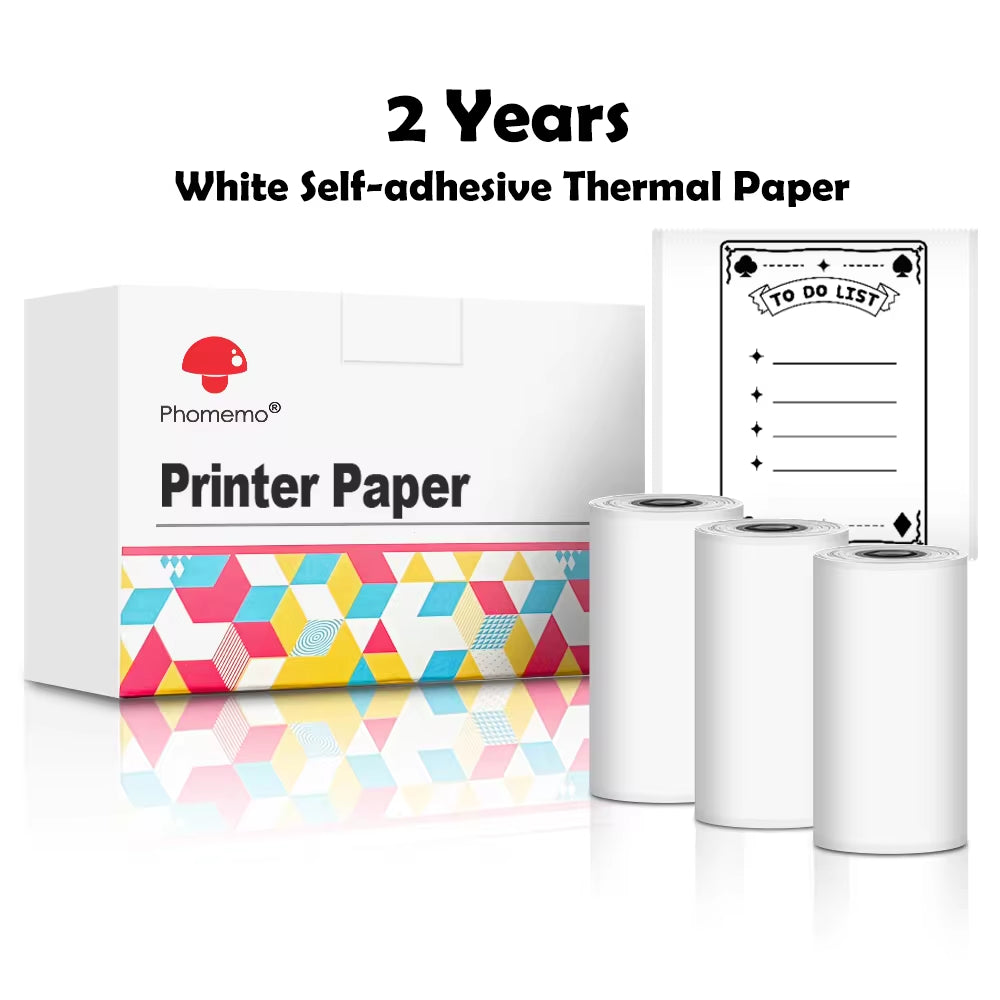 T02 Mini Printer Portable Printer Thermal Printing Sticker Wireless Inkless Pocket Printer Self-Adhesive Label Printer